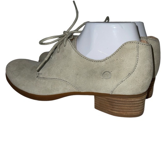 Born Women's Shoes Size 11 Gray Leather Upper Lace Up Slip On Block Heel - Picture 5 of 12